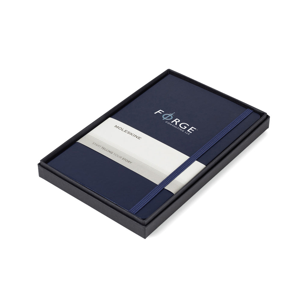 Moleskine Hard Cover Notebook in a Gift Box, Large - Navy Blue - View 1