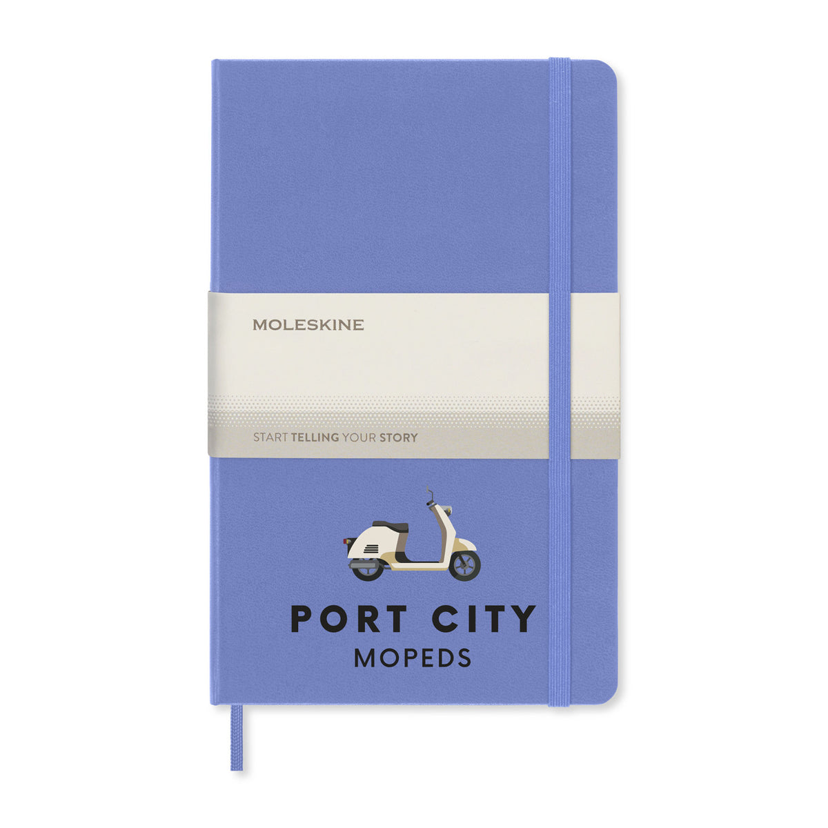 Moleskine Hard Cover Ruled Notebook, Large Debossing - Hydrangea Blue - View 2