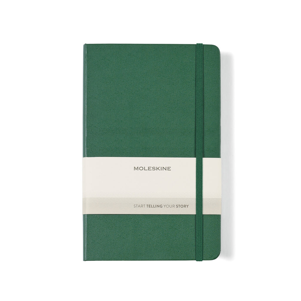 Moleskine Hard Cover Ruled Notebook, Large Debossing - Myrtle Green - View 2