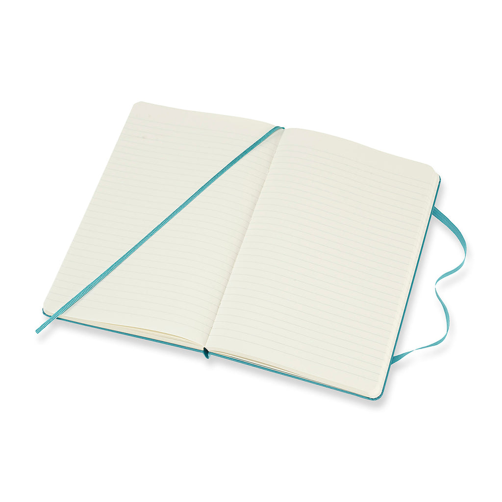 Moleskine Hard Cover Ruled Notebook, Large - Reef Blue - View 2