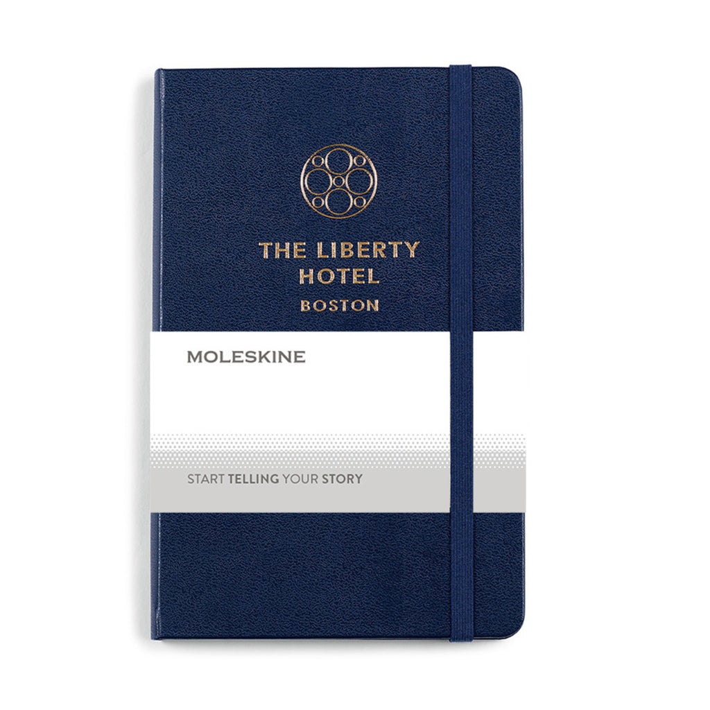 Moleskine Hard Cover Ruled Notebook, Medium Debossing - Navy Blue - View 2