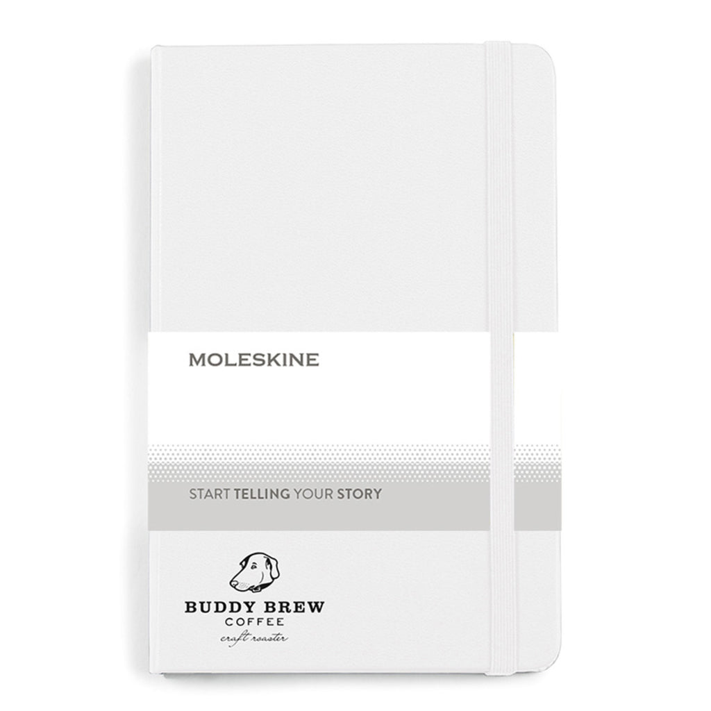 Moleskine Hard Cover Ruled Notebook, Medium Debossing - White - View 2