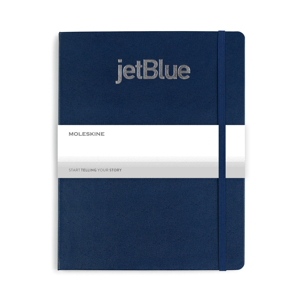 Moleskine Hard Cover Ruled Notebook, X-Large Debossing - Sapphire - View 3