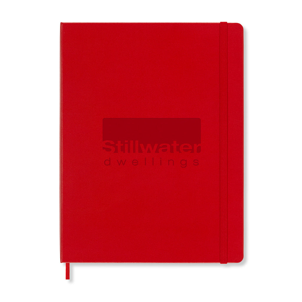 Moleskine Hard Cover Ruled Notebook, X-Large Debossing - Scarlet Red - View 1