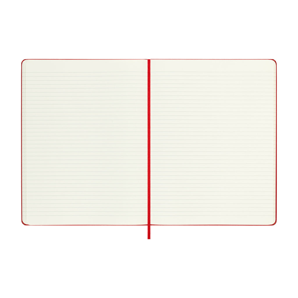 Moleskine Hard Cover Ruled Notebook, X-Large - Scarlet Red - View 3
