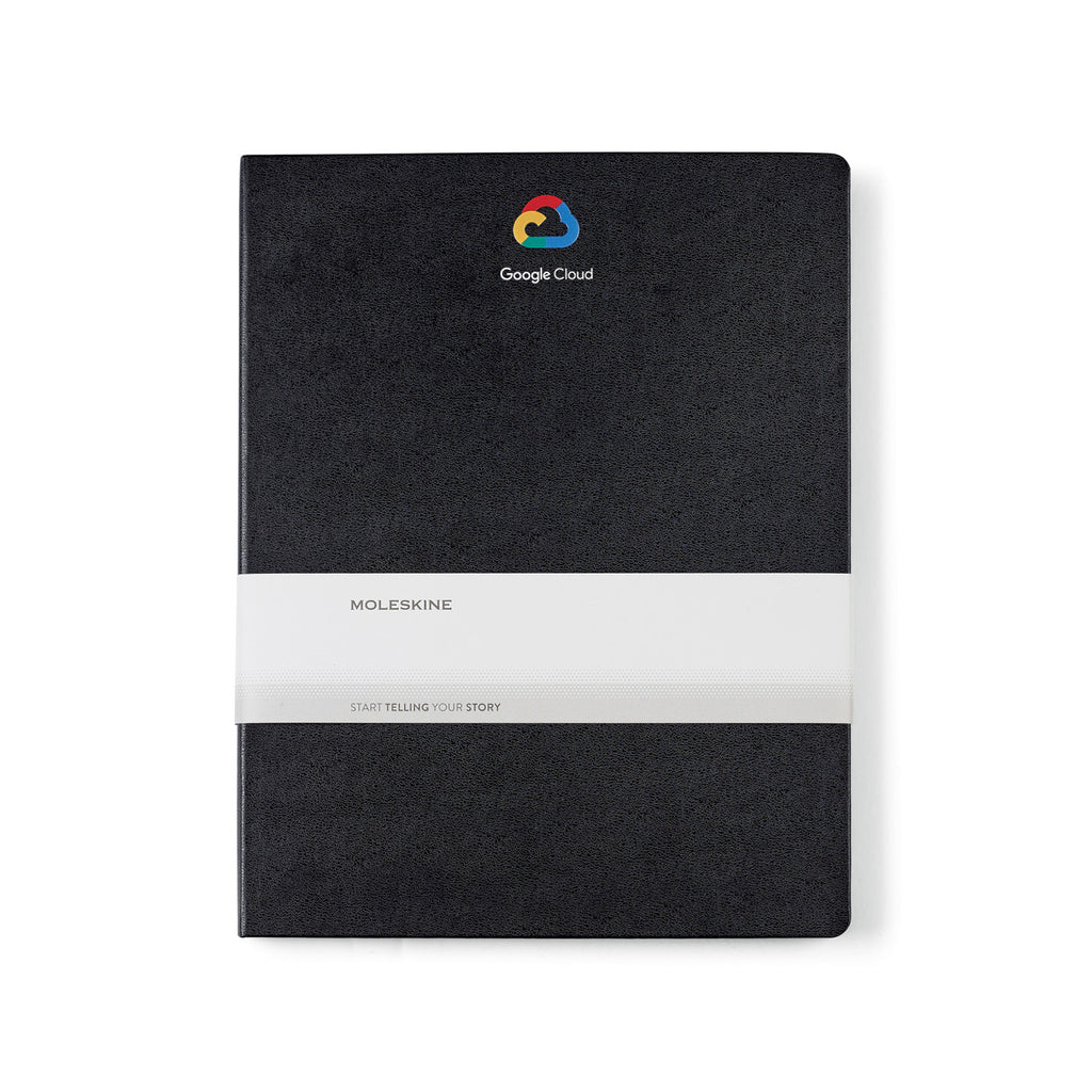 Moleskine Hard Cover Ruled Notebook, XX-Large Debossing - Black - View 1