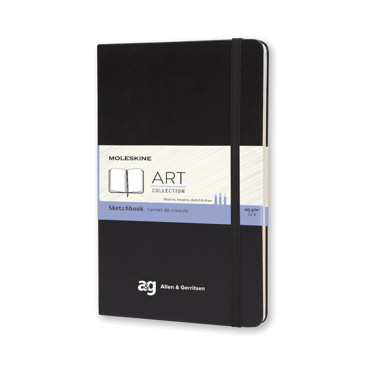 Moleskine Hard Cover Sketchbook, Large - Black - View 3