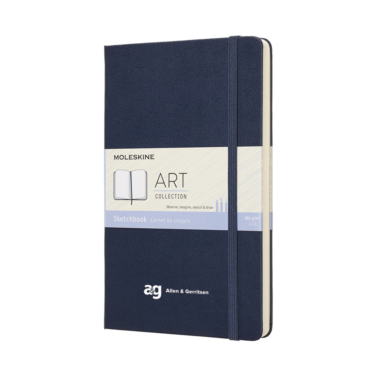 Moleskine Hard Cover Sketchbook, Large - Sapphire Blue - View 3