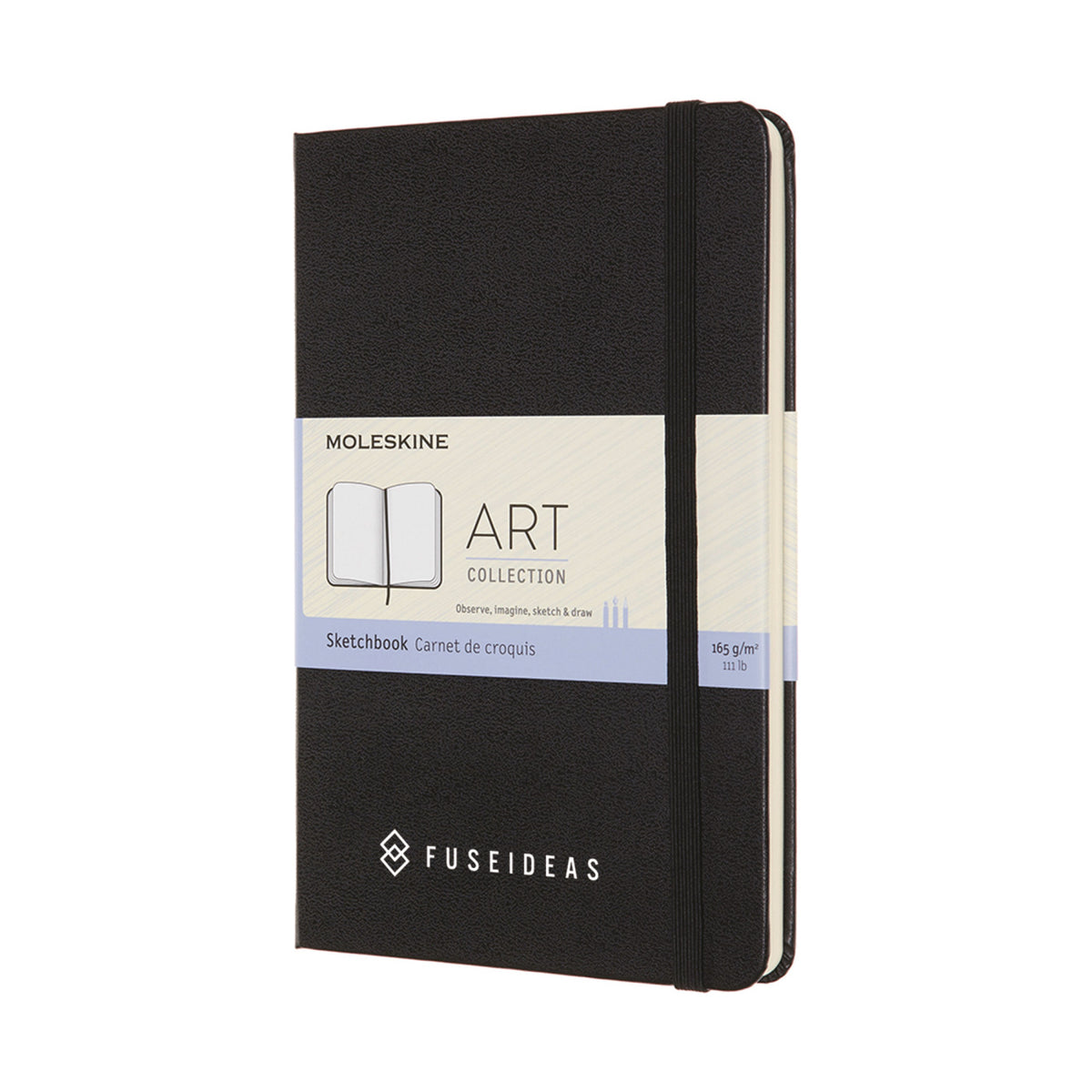Moleskine Hard Cover Sketchbook, Medium Debossing - Black - View 3