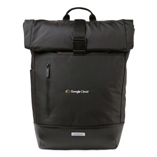 Moleskine Metro Roll Top Laptop Backpack, 30 L Embroidery