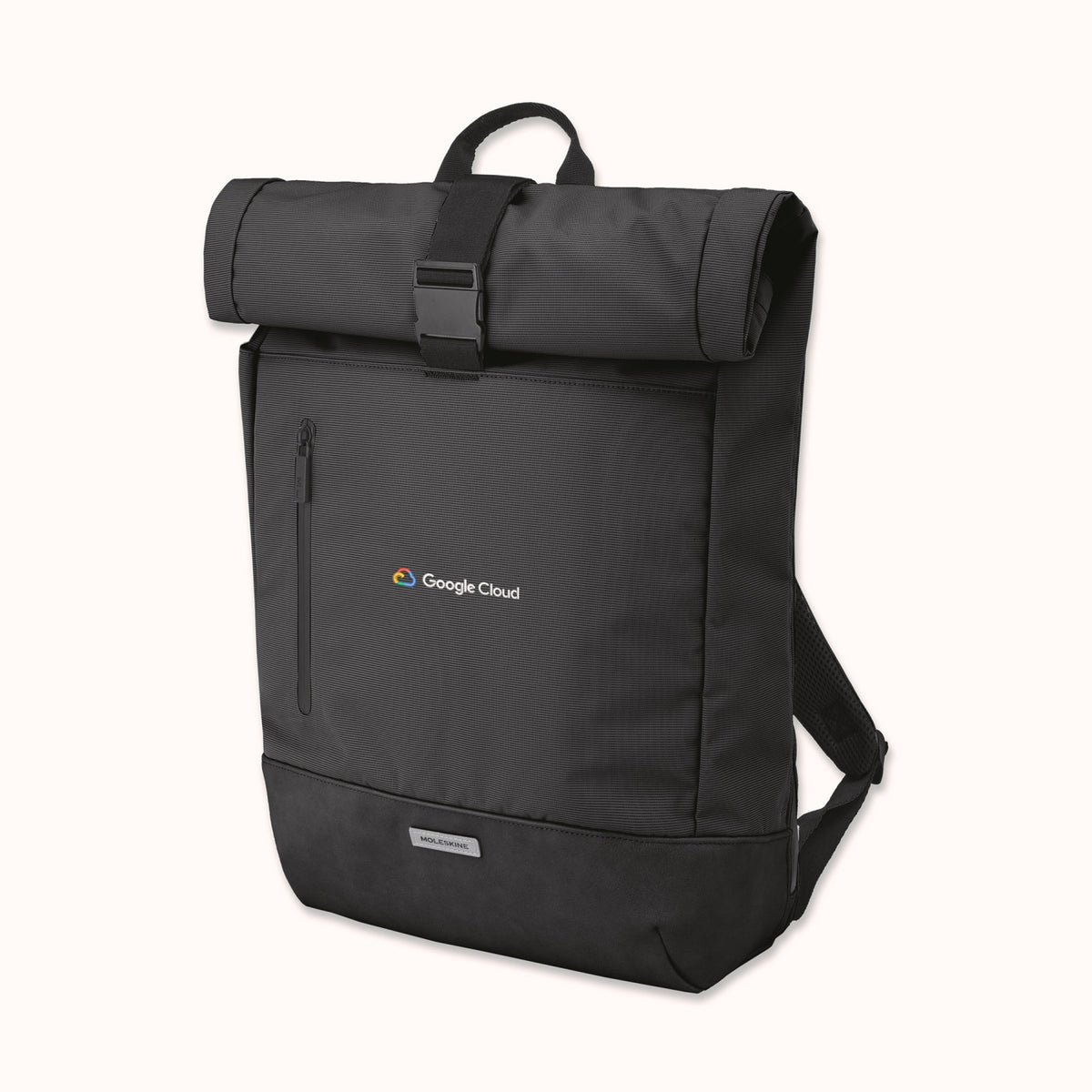 Moleskine Metro Roll Top Laptop Backpack, 30 L Embroidery - Black - View 2