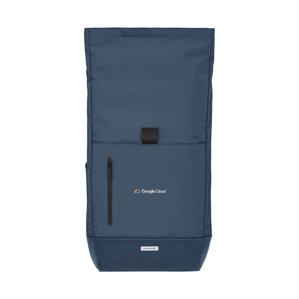 Moleskine Metro Roll Top Laptop Backpack, 30 L Embroidery - Sapphire Blue - View 5