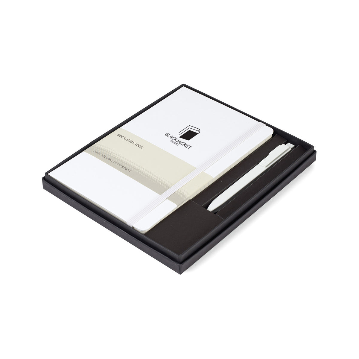 Moleskine Notebook and GO Pen Gift Set, Large Laser Engraving - White - View 1