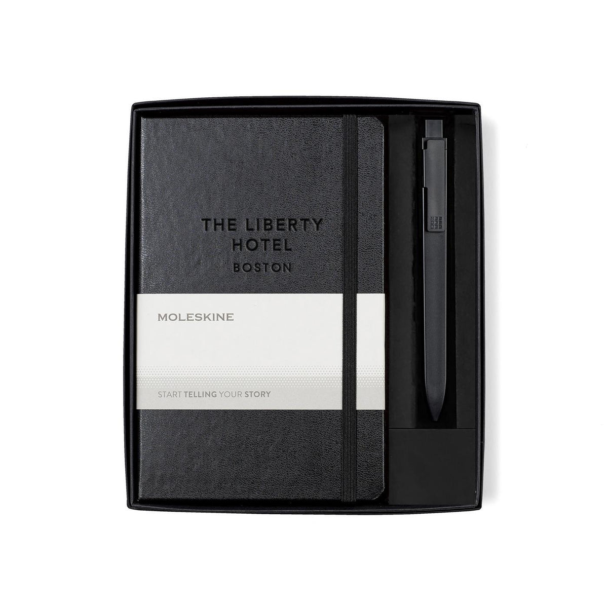 Moleskine Notebook and GO Pen Gift Set, Medium Debossing - Black - View 2