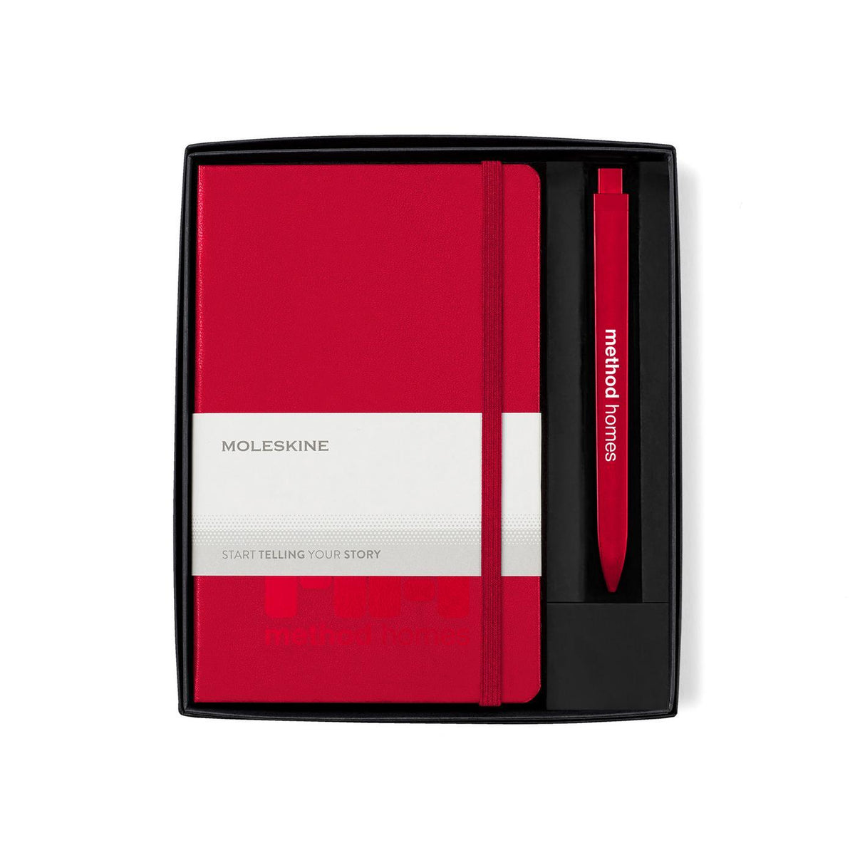 Moleskine Notebook and GO Pen Gift Set, Medium Debossing - Scarlet Red - View 2