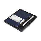 Moleskine Notebook and GO Pen Gift Set, Medium Laser Engraving - Navy Blue/White - View 1