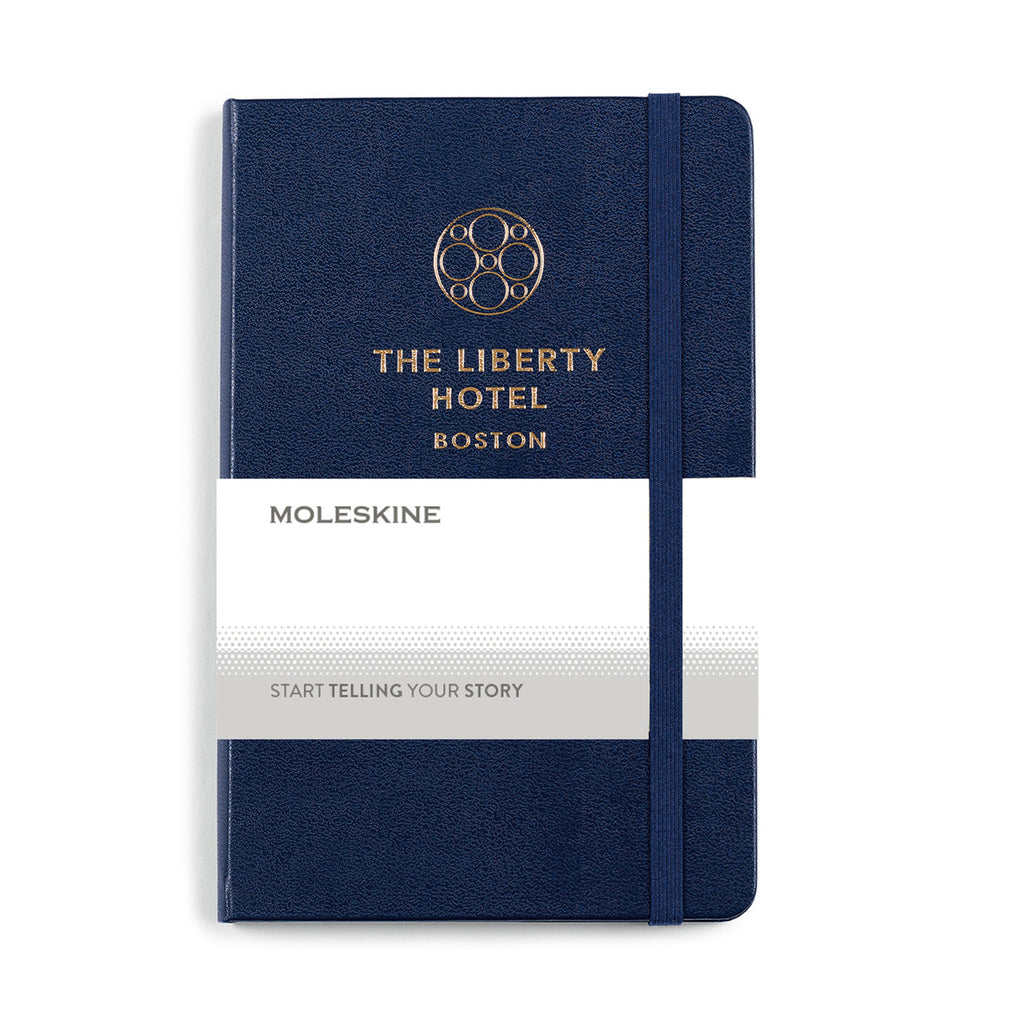 Moleskine Notebook and GO Pen Gift Set, Medium Laser Engraving - Navy Blue/White - View 2