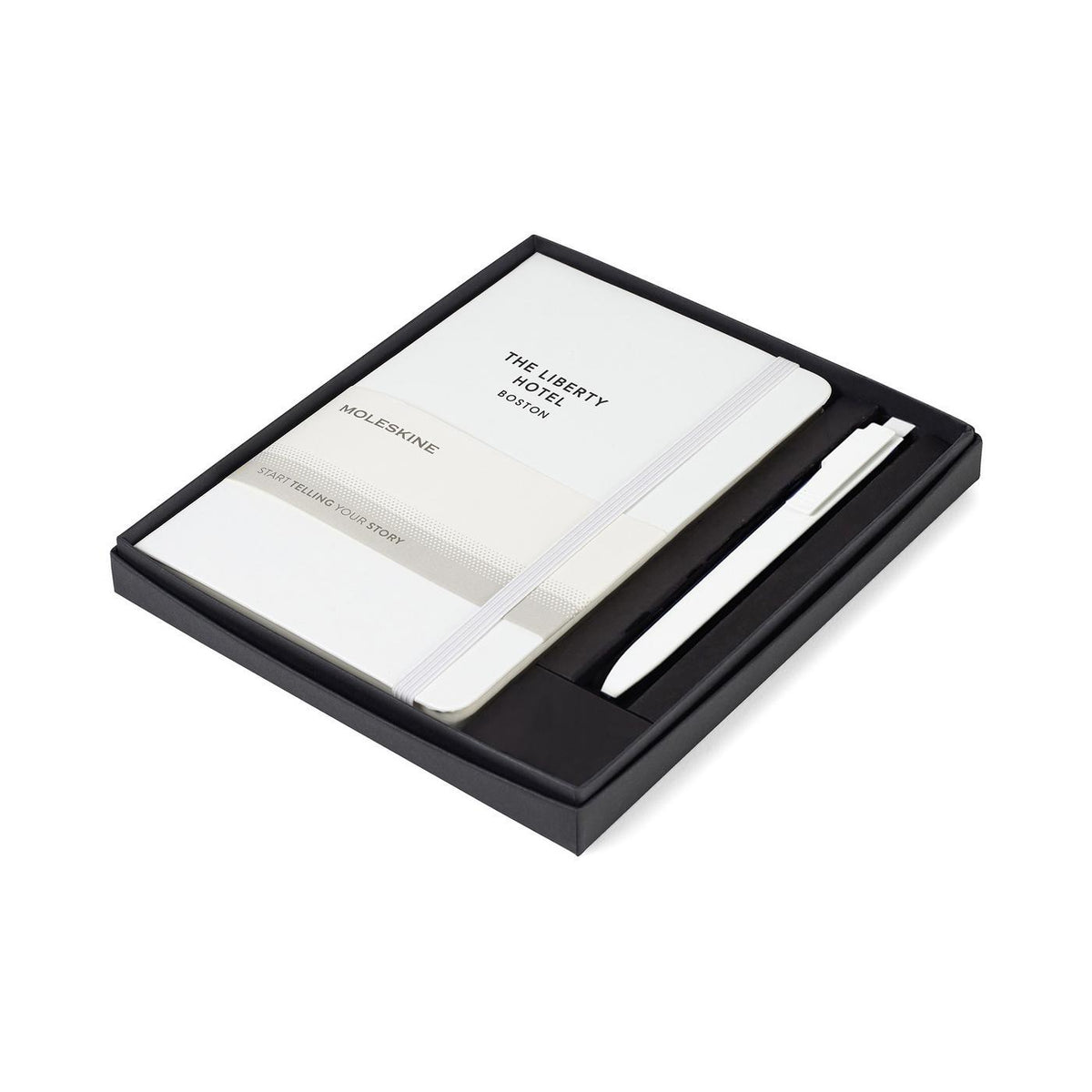 Moleskine Notebook and GO Pen Gift Set, Medium Laser Engraving - White - View 1