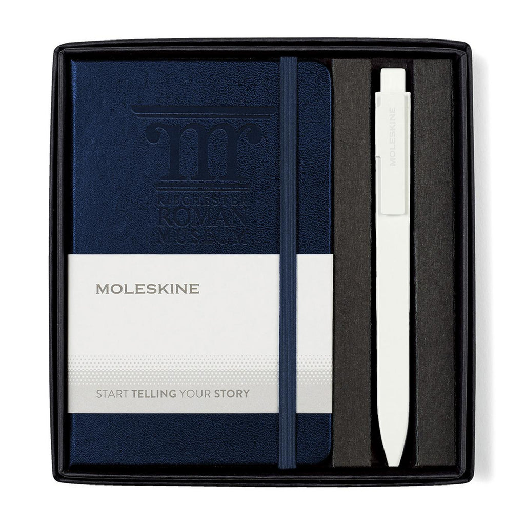 Moleskine Notebook and GO Pen Gift Set, Pocket Debossing - Sapphire Blue/White - View 2