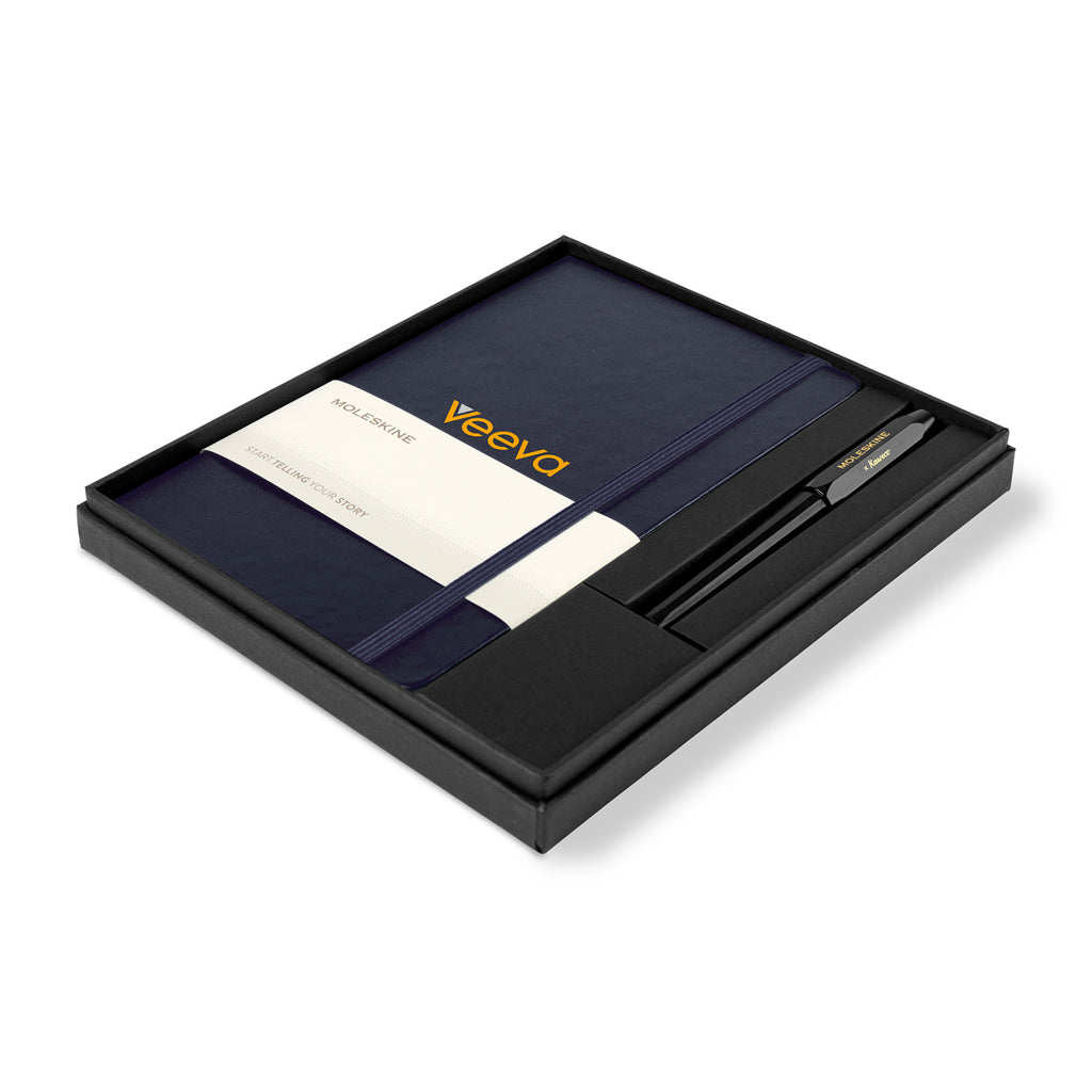 Moleskine Notebook and Kaweco Rollerball Gift Set, Large Full Color - Navy Blue - View 1