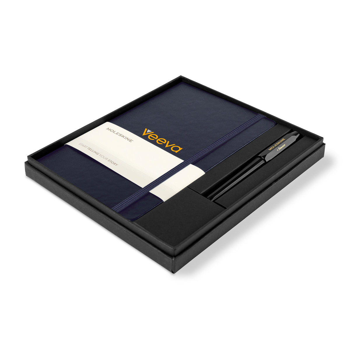 Moleskine Notebook and Kaweco Rollerball Gift Set, Large Full Color - Navy Blue - View 1