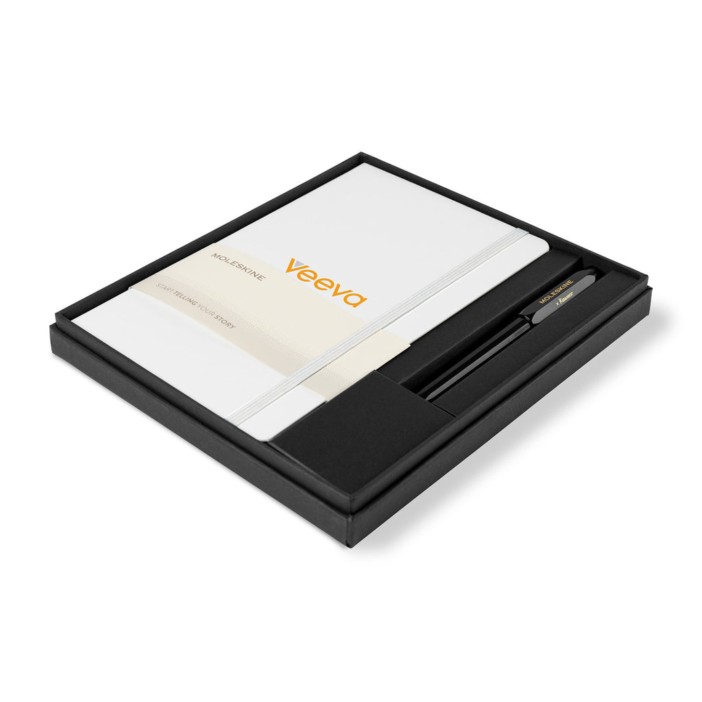 Moleskine Notebook and Kaweco Rollerball Gift Set, Large Full Color - White - View 1