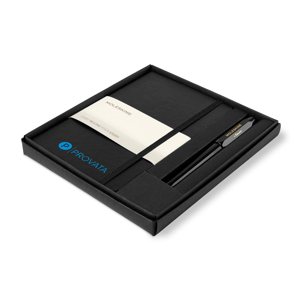 Moleskine Notebook and Kaweco Rollerball Gift Set, Medium Debossing - Black - View 1