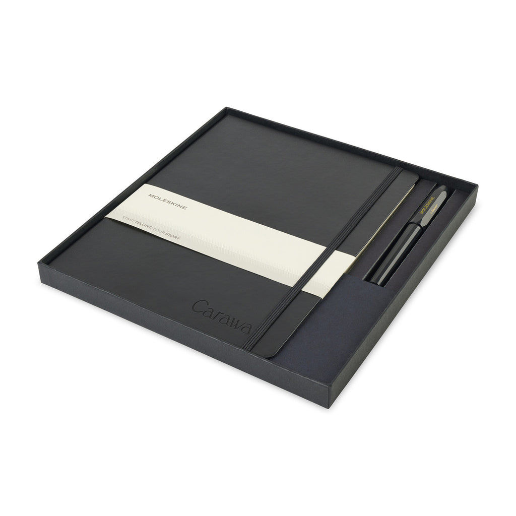 Moleskine Notebook and Kaweco Rollerball Gift Set, X-Large - Black - View 1