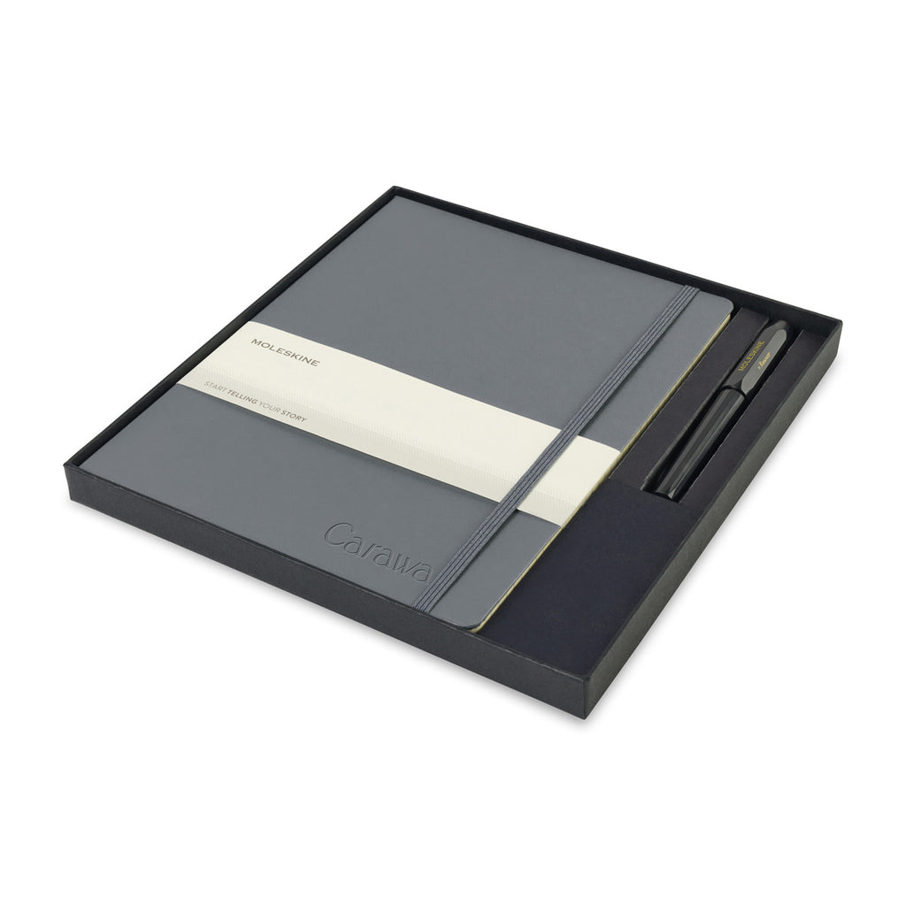 Moleskine Notebook and Kaweco Rollerball Gift Set, X-Large - Slate Grey - View 1