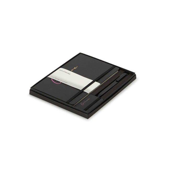 Moleskine Notebook, GO Pen and Mini Charm Gift Set, Large Debossing