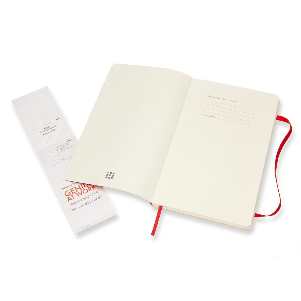 Moleskine Soft Cover Ruled Notebook, Large - Scarlet Red - View 3