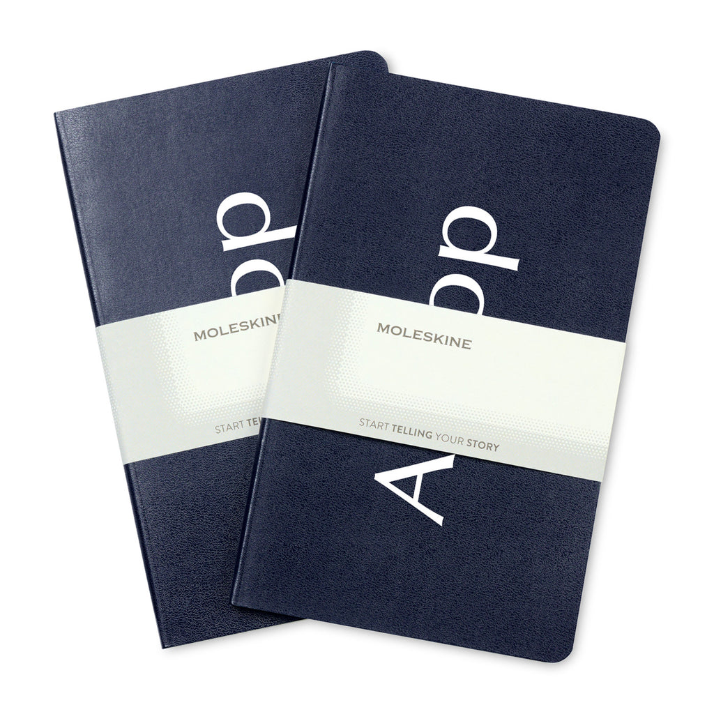 Moleskine Volant Journal Two Pack, Large Debossing - Navy Blue - View 1