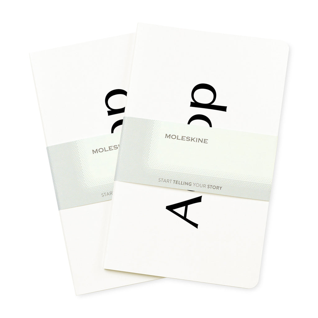 Moleskine Volant Journal Two Pack, Large Debossing - White - View 1