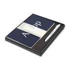 Moleskine Volant Journals and GO Pen Gift Set, Large Debossing - Navy Blue/White - View 1
