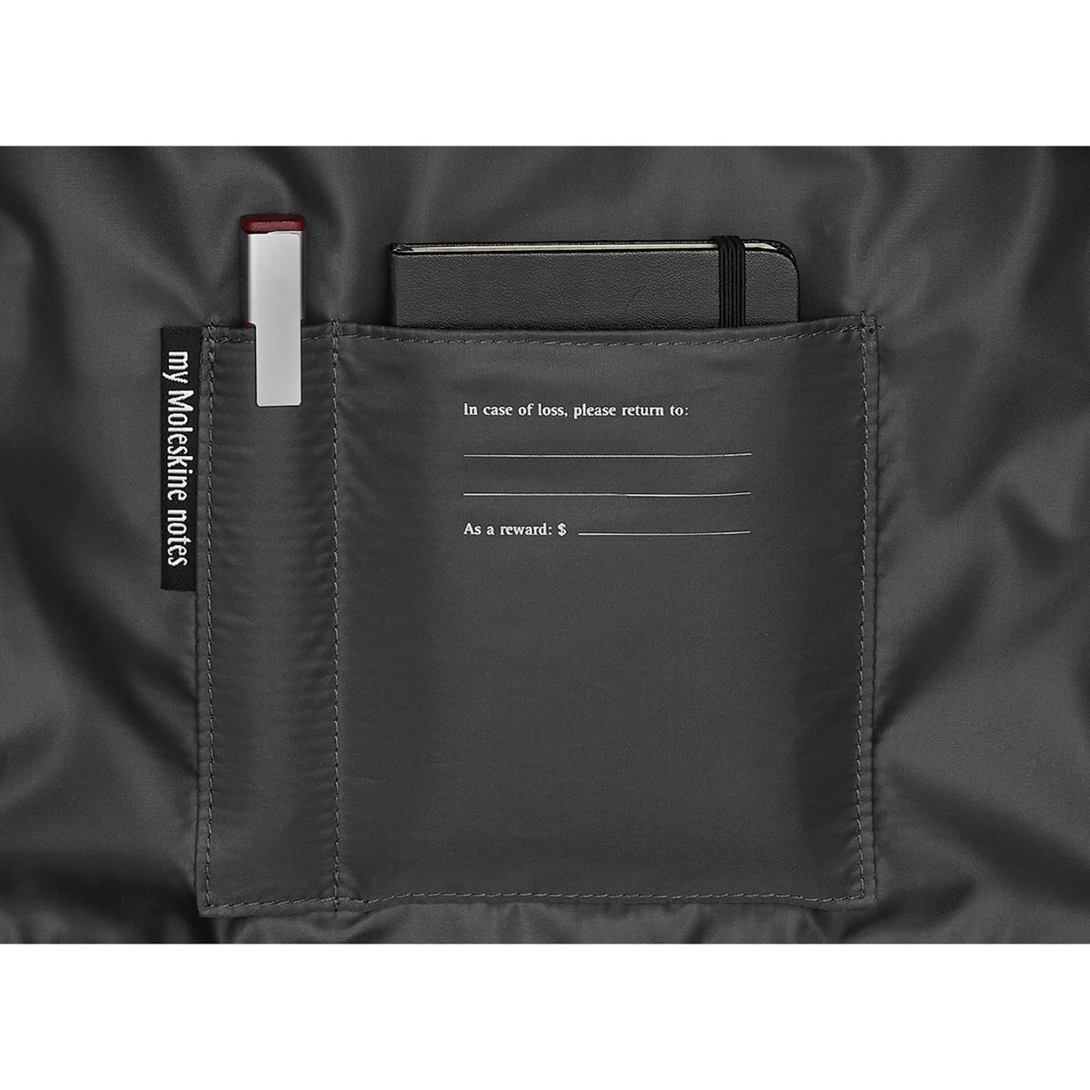 Moleskine Water Resistant Slim Backpack, 15 Inch Transfer - Slate Grey - View 4