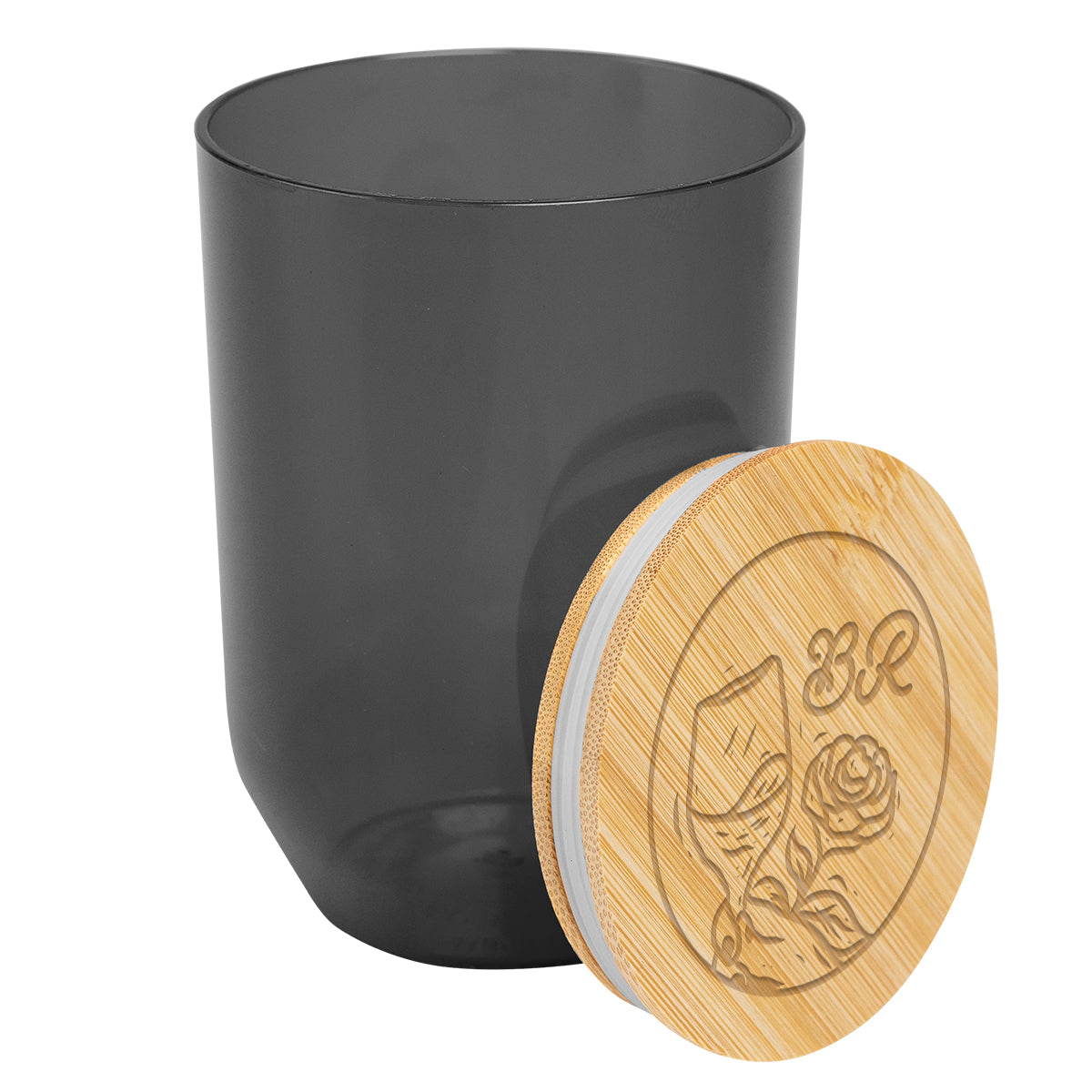 Montrose Wine Tumbler with Bamboo Lid, 12 oz - Black - Laser Engraving