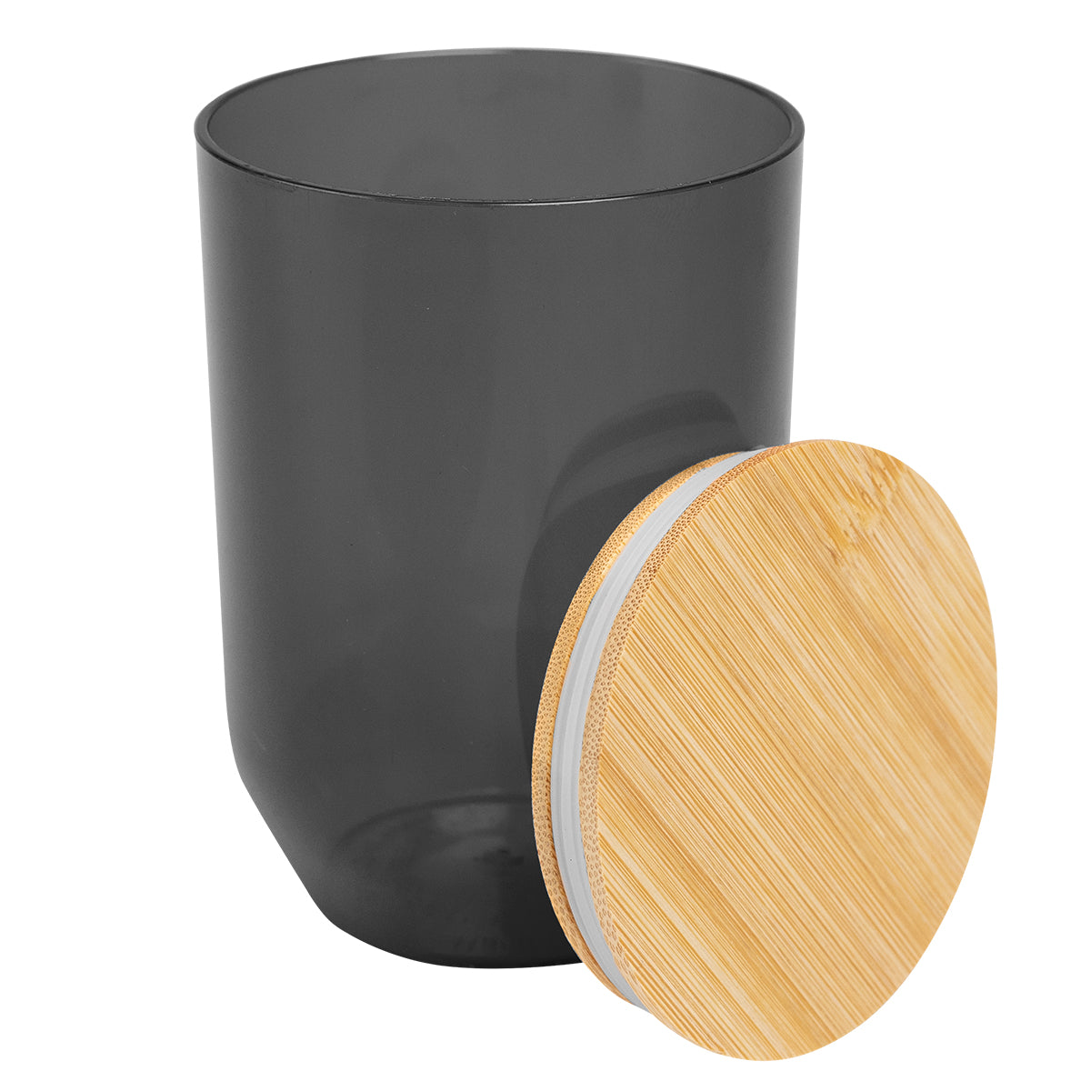 Montrose Wine Tumbler with Bamboo Lid, 12 oz - Black - Open