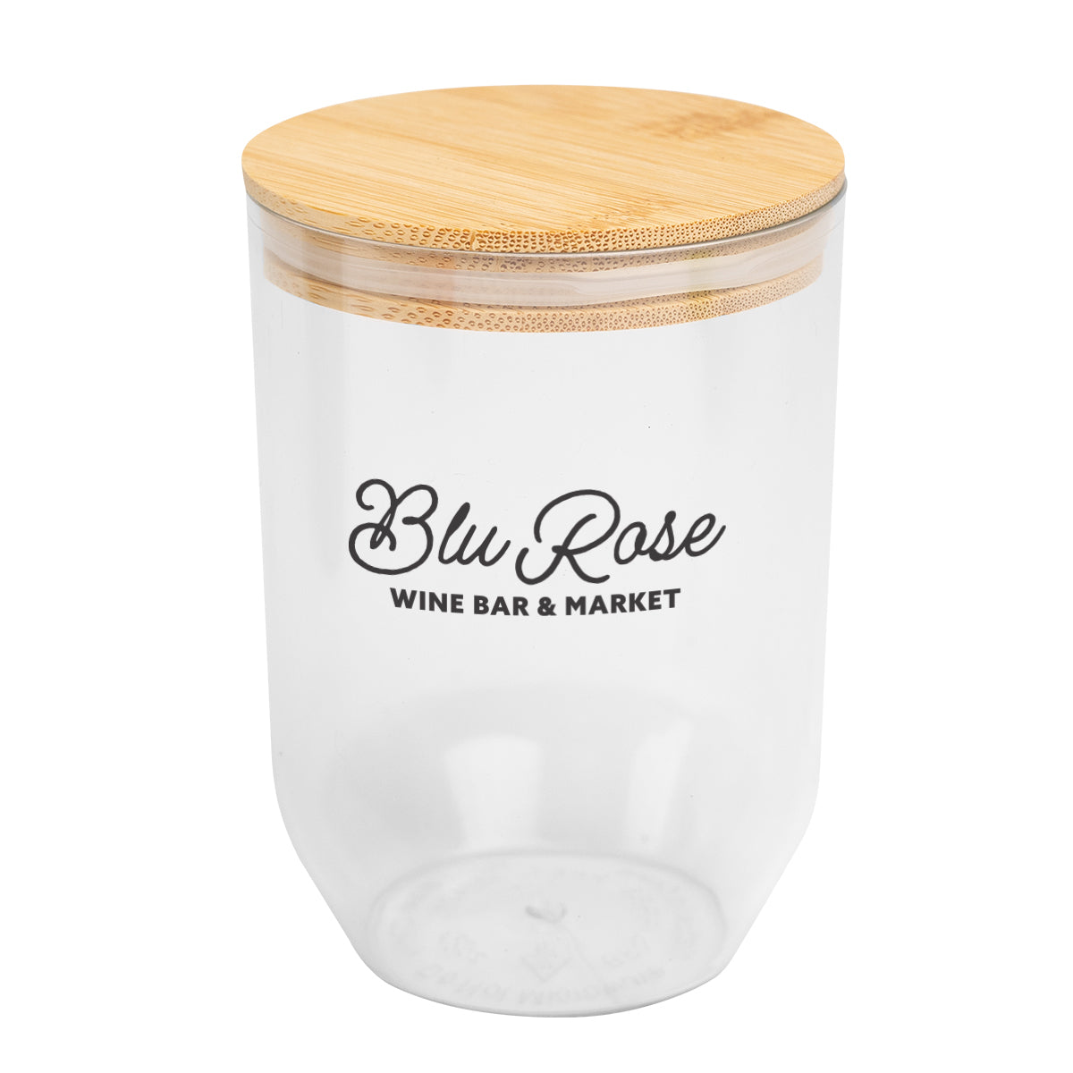 Montrose Wine Tumbler with Bamboo Lid, 12 oz - Clear - Silk Screen