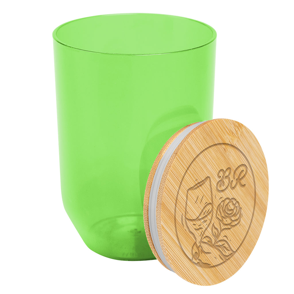 Montrose Wine Tumbler with Bamboo Lid, 12 oz - Lime Green - Laser Engraving
