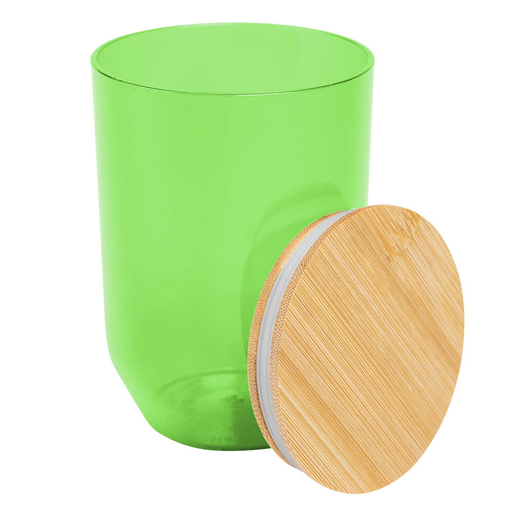 Montrose Wine Tumbler with Bamboo Lid, 12 oz - Lime Green - Open