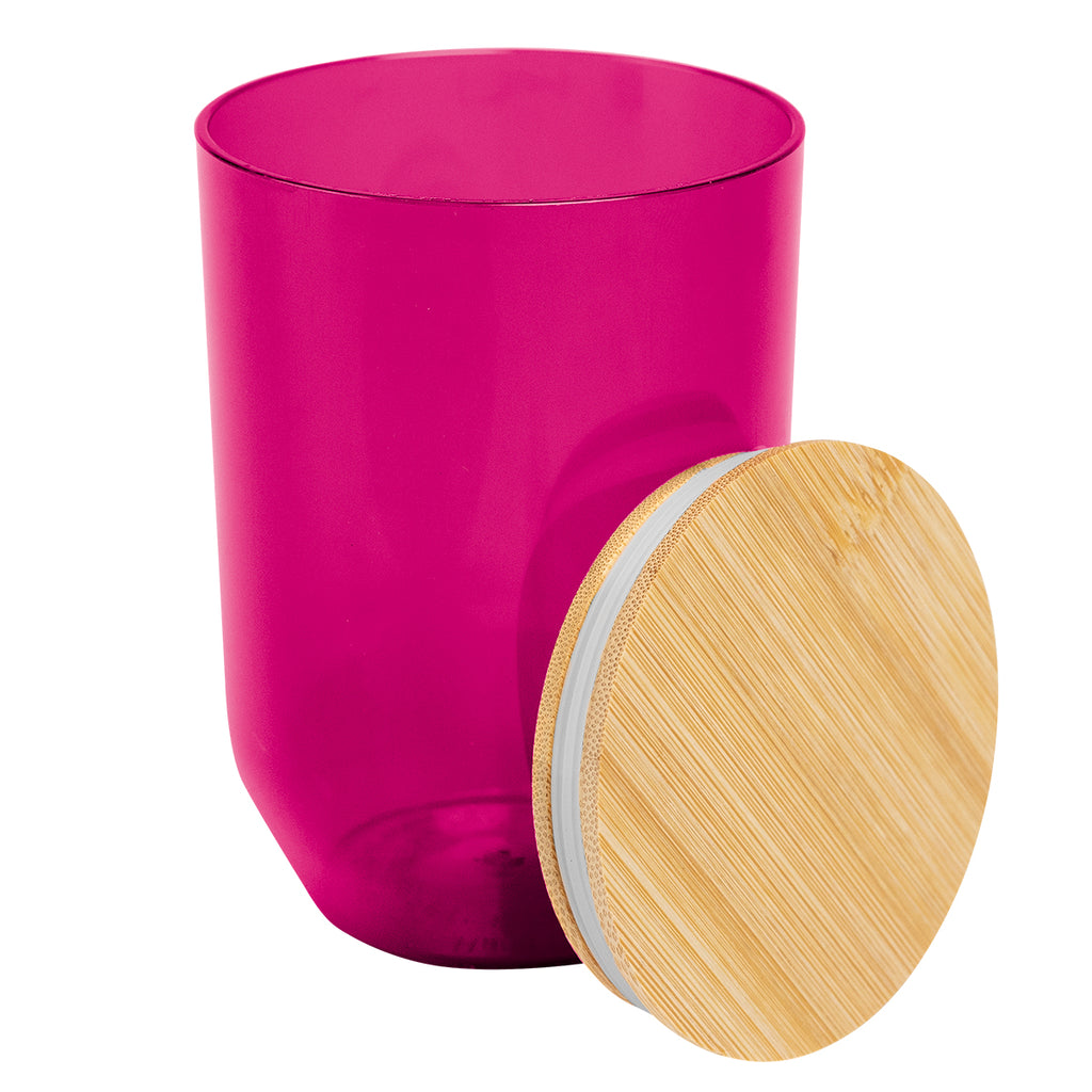 Montrose Wine Tumbler with Bamboo Lid, 12 oz - Pink - Open