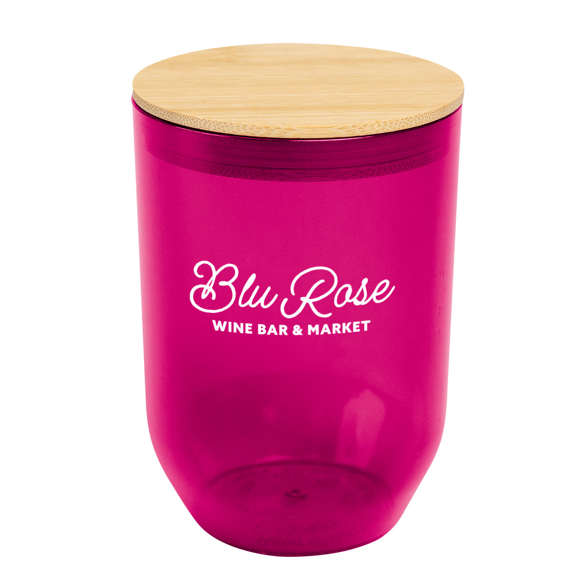Montrose Wine Tumbler with Bamboo Lid, 12 oz - Pink - Silk Screen