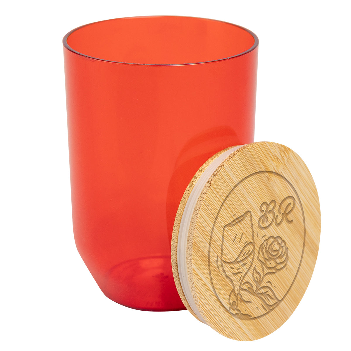 Montrose Wine Tumbler with Bamboo Lid, 12 oz - Red - Laser Engraving