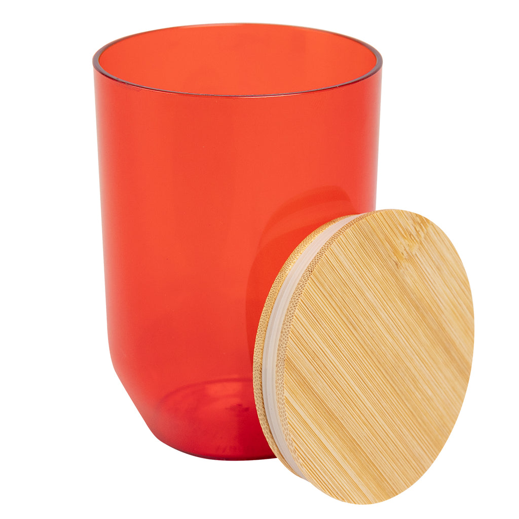 Montrose Wine Tumbler with Bamboo Lid, 12 oz - Red - Open