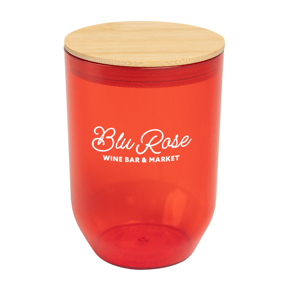 Montrose Wine Tumbler with Bamboo Lid, 12 oz - Red - Silk Screen