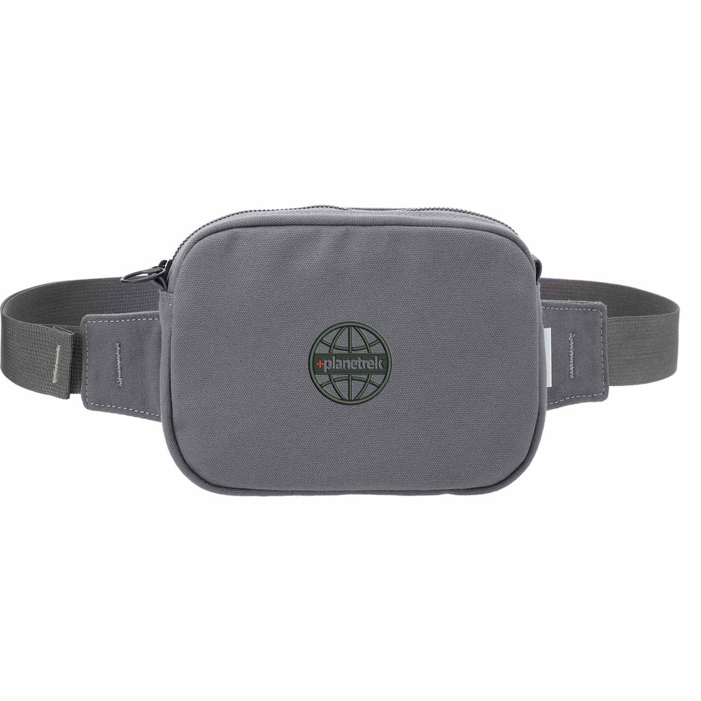 Moop Fanny Pack in Cotton Canvas Embroidery - Navy - Front