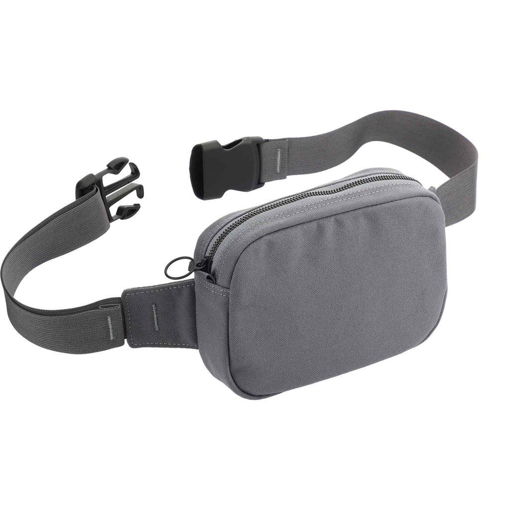 Moop Fanny Pack in Cotton Canvas Embroidery - Navy - Right Angle 3