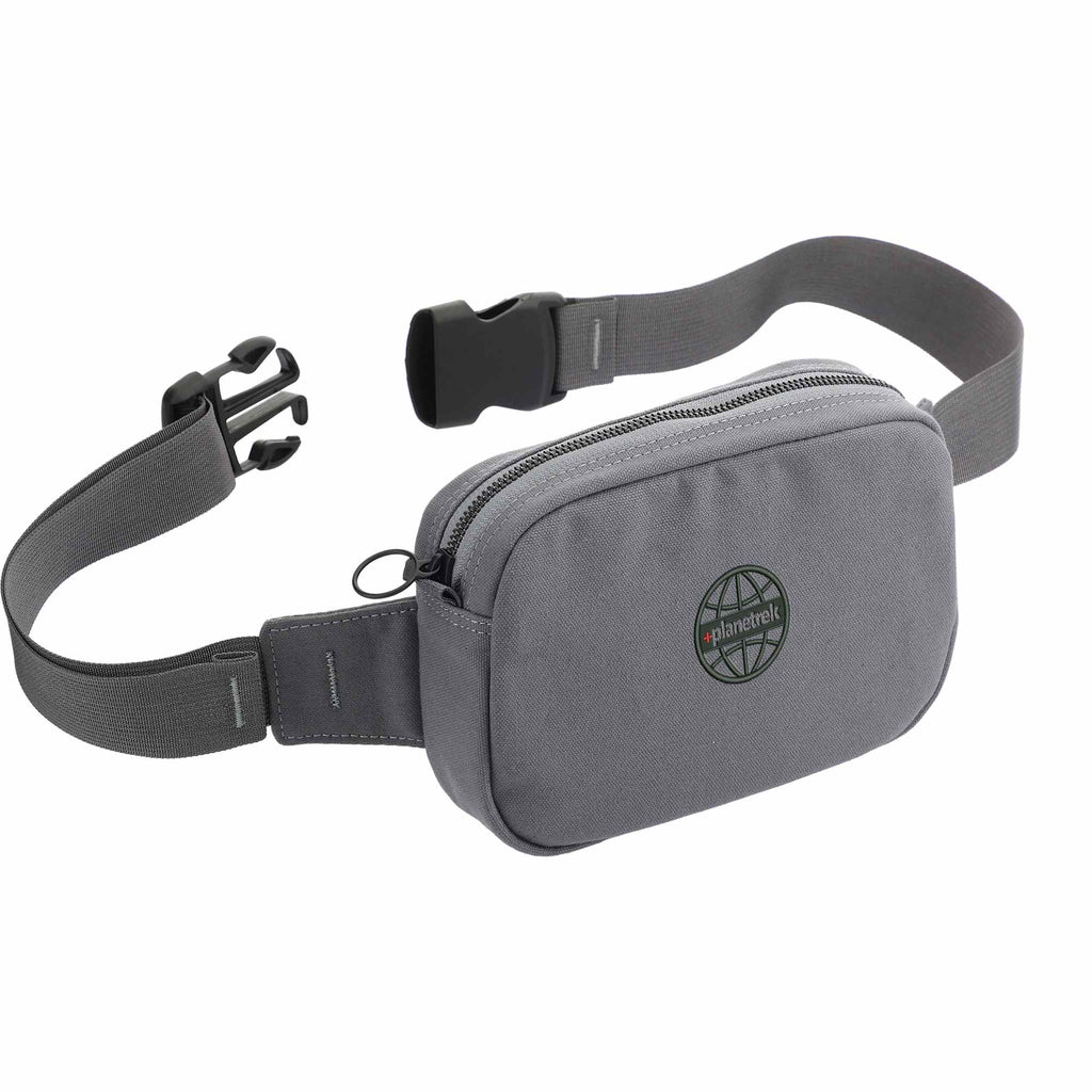 Moop Fanny Pack in Cotton Canvas Embroidery - Navy - Right Angle