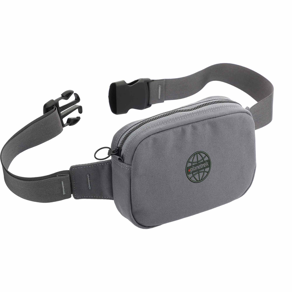 Moop Fanny Pack in Cotton Canvas Embroidery - Navy - Right Angle