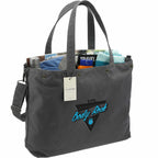 Moop Porter Canvas Tote with Crossbody Strap Embroidery - Gray - Right Angle 2